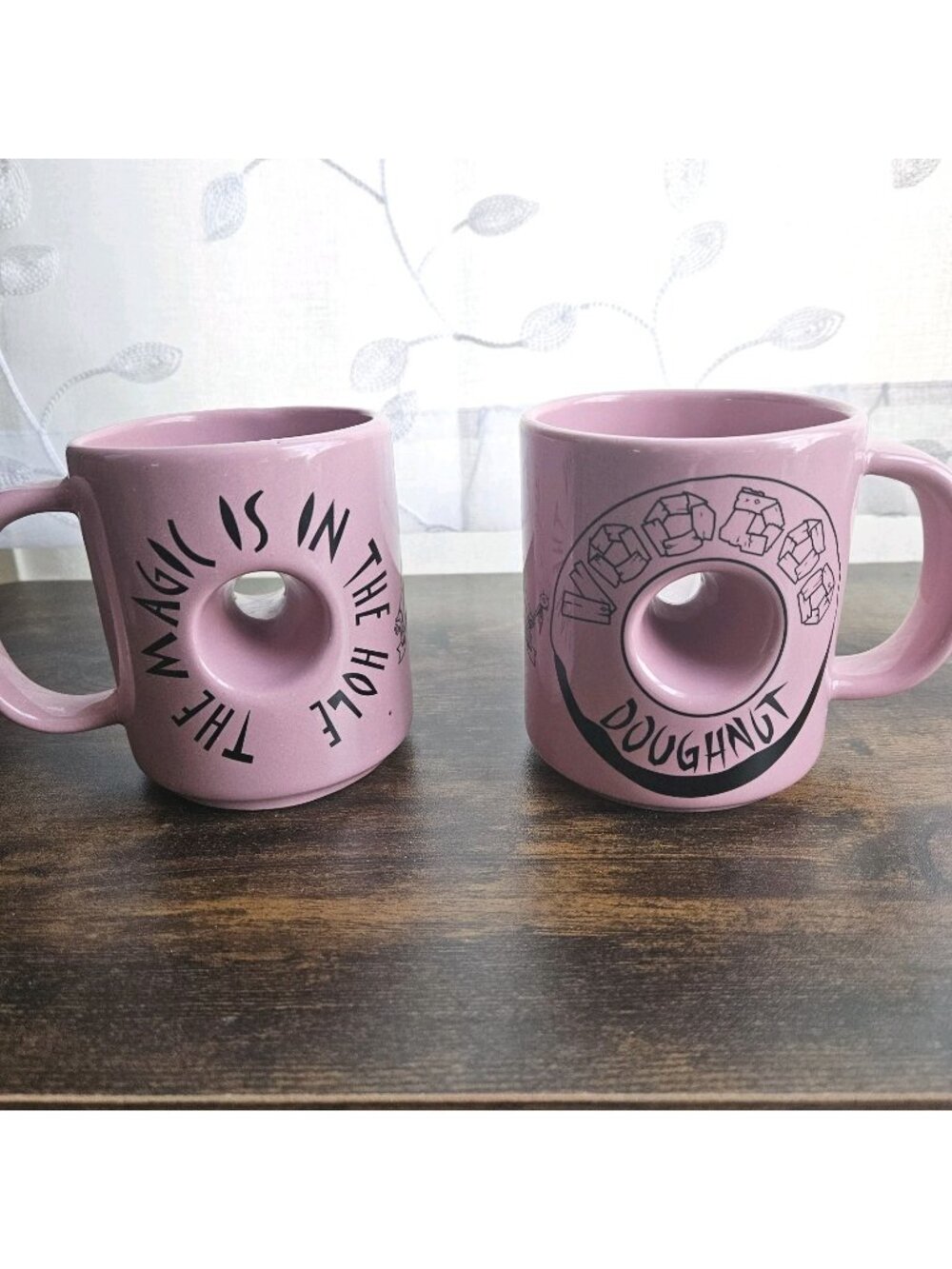 Voodoo Doughnut Donut Pink Set 2 The Magic Is In The Hole Ceramic Coffee Mug